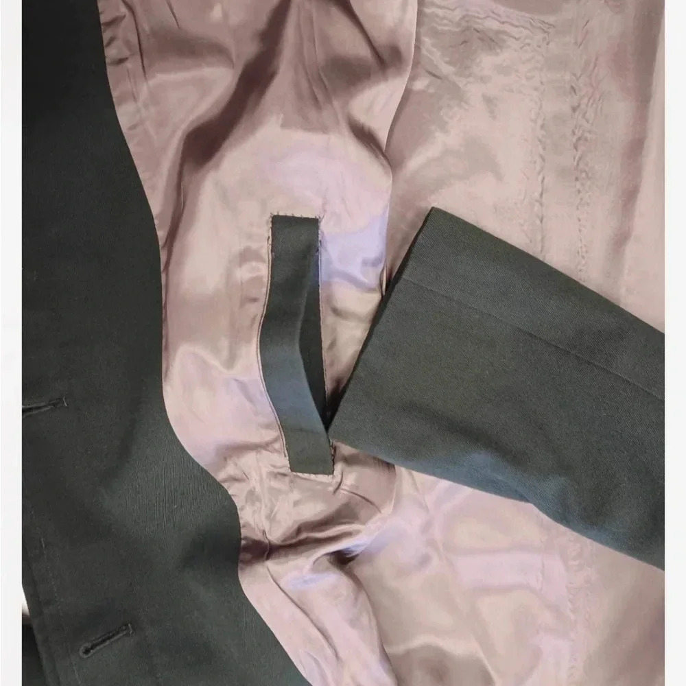 Shiff & CO Inc  100% Wool Black Trench Coat Size 7038 - Picture 12 of 13